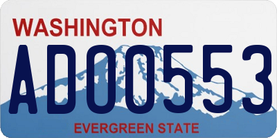 WA license plate ADO0553