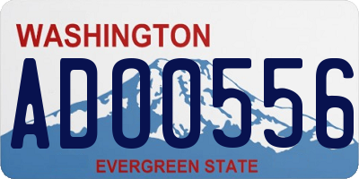 WA license plate ADO0556