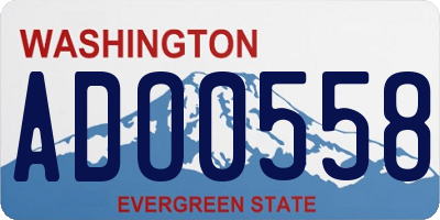 WA license plate ADO0558