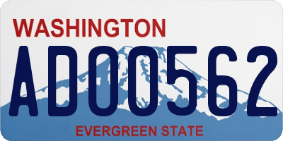 WA license plate ADO0562