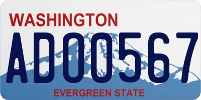 WA license plate ADO0567