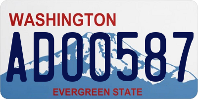 WA license plate ADO0587