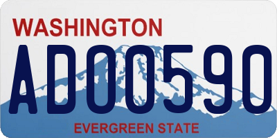 WA license plate ADO0590