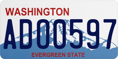 WA license plate ADO0597