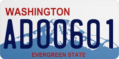 WA license plate ADO0601