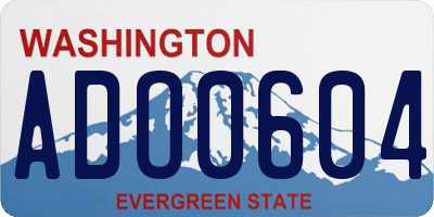 WA license plate ADO0604