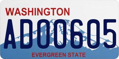 WA license plate ADO0605