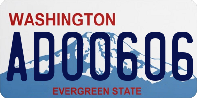 WA license plate ADO0606