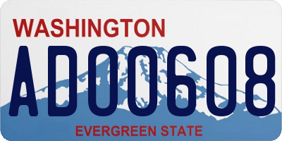 WA license plate ADO0608