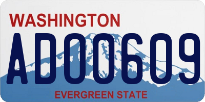 WA license plate ADO0609