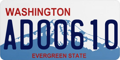 WA license plate ADO0610