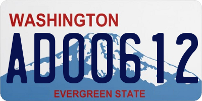 WA license plate ADO0612