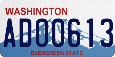 WA license plate ADO0613