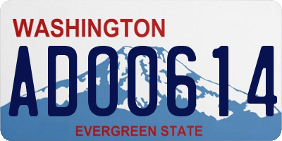 WA license plate ADO0614