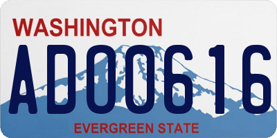 WA license plate ADO0616