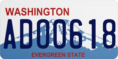 WA license plate ADO0618