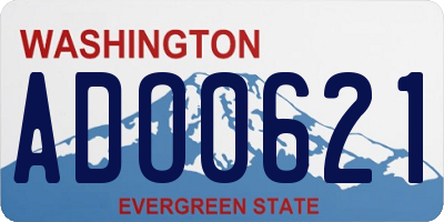 WA license plate ADO0621