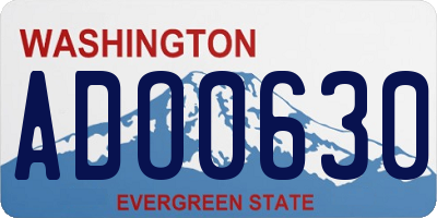 WA license plate ADO0630