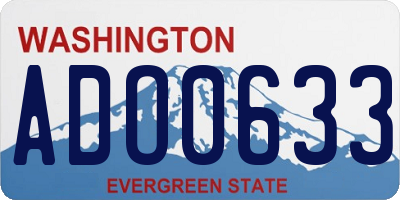 WA license plate ADO0633