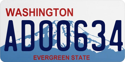 WA license plate ADO0634