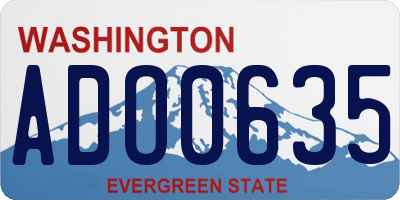 WA license plate ADO0635