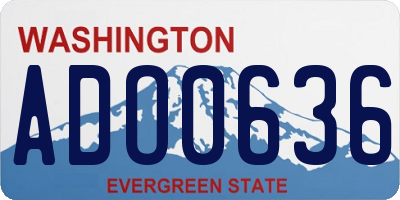WA license plate ADO0636