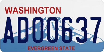 WA license plate ADO0637