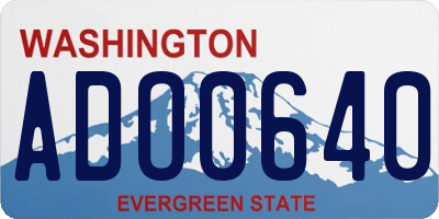 WA license plate ADO0640