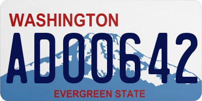 WA license plate ADO0642
