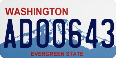 WA license plate ADO0643