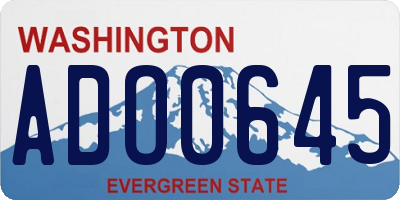 WA license plate ADO0645