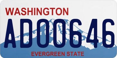 WA license plate ADO0646