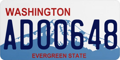 WA license plate ADO0648