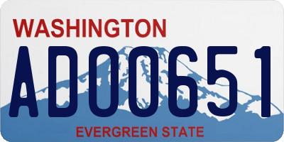 WA license plate ADO0651