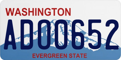 WA license plate ADO0652