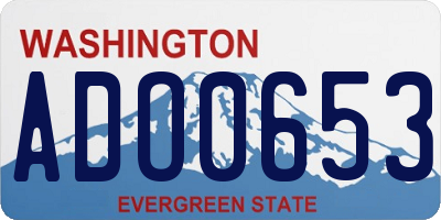 WA license plate ADO0653