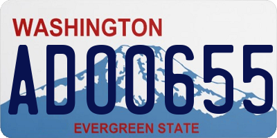 WA license plate ADO0655