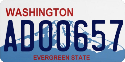 WA license plate ADO0657