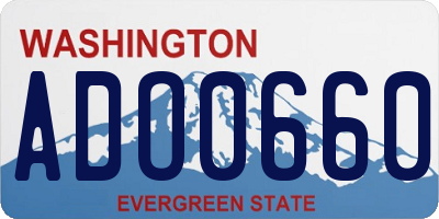 WA license plate ADO0660