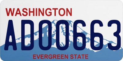 WA license plate ADO0663