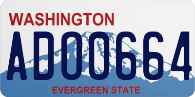 WA license plate ADO0664