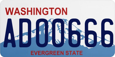 WA license plate ADO0666