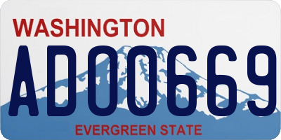 WA license plate ADO0669