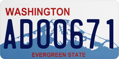 WA license plate ADO0671
