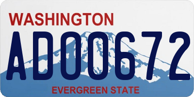 WA license plate ADO0672