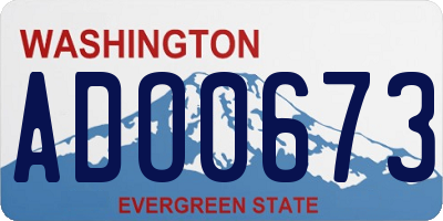 WA license plate ADO0673