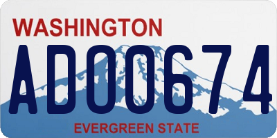 WA license plate ADO0674