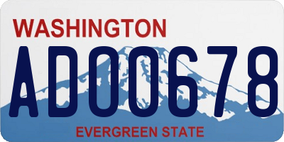 WA license plate ADO0678