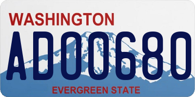 WA license plate ADO0680