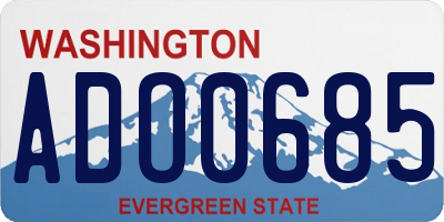 WA license plate ADO0685
